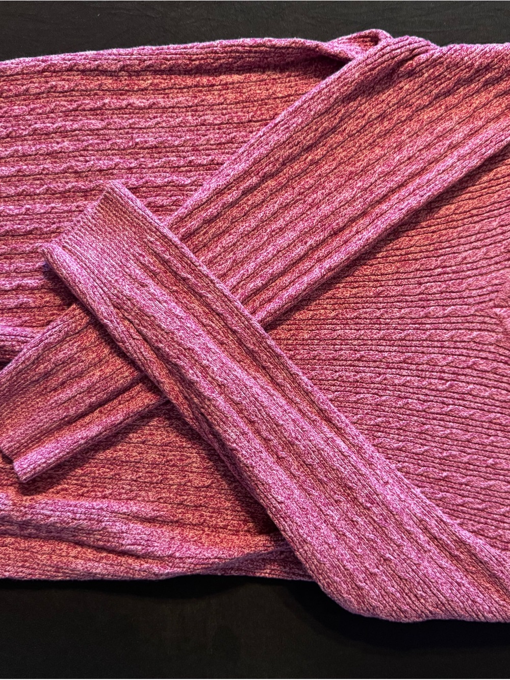 Karen Scott Ribbed Knit Scarf in Heathered Rose